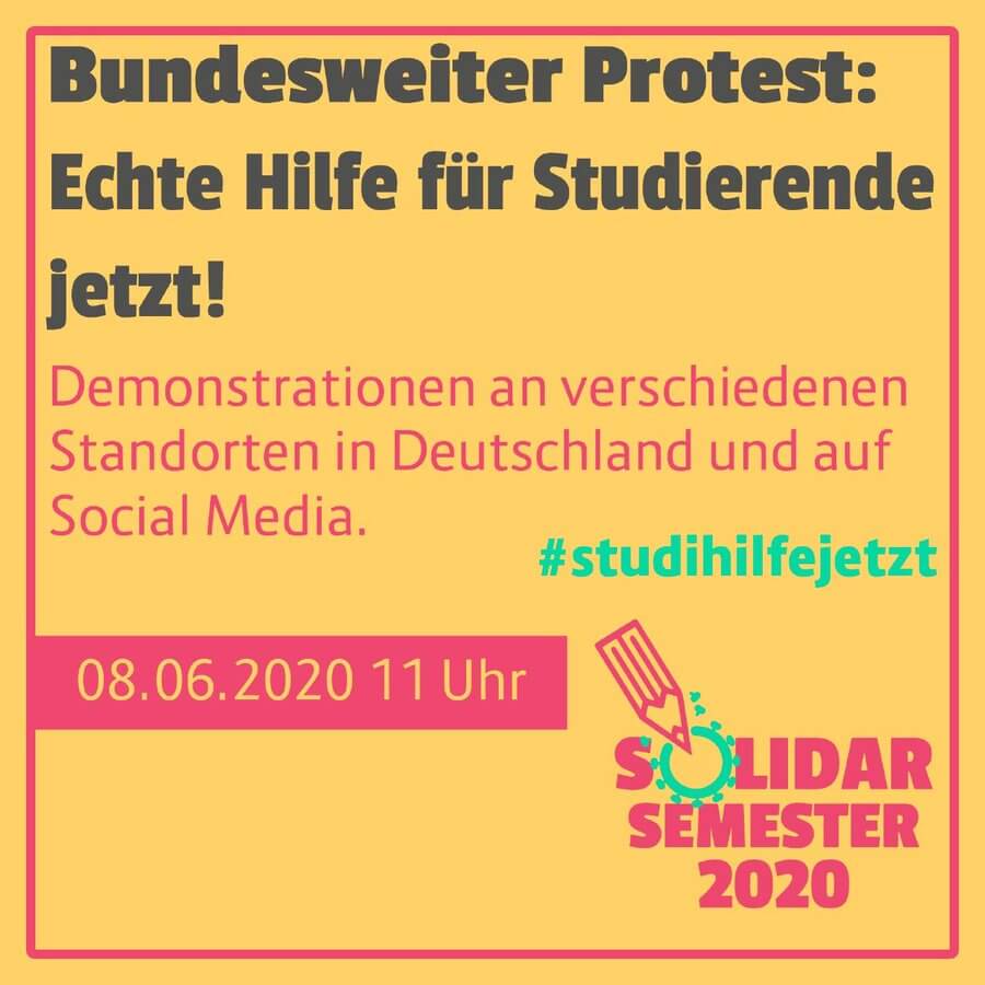 bundesweiter Protest - Echte Hilfe für Studierende jetzt!